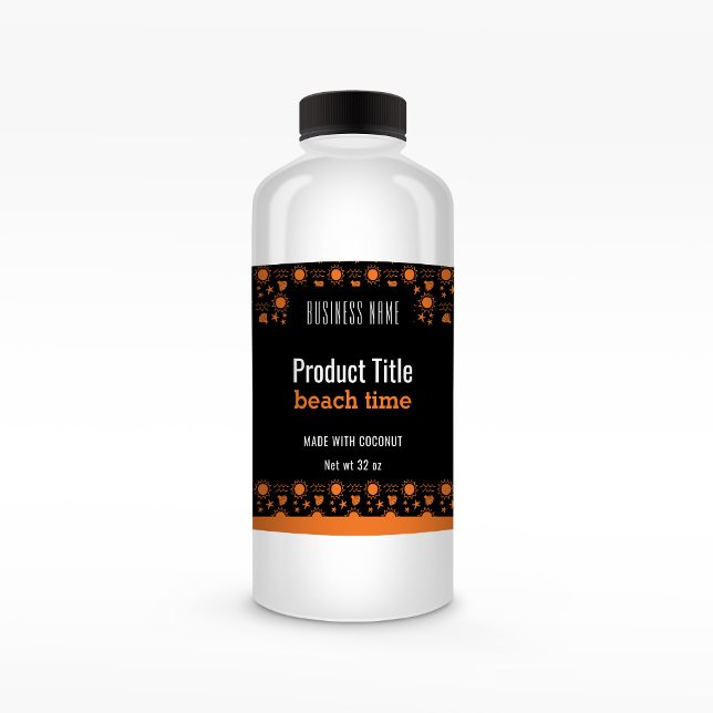 Black Label | Orange | Large Bottle Drink Label (Creator Uploaded)