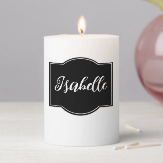 Black Label Personalized Pillar Candle