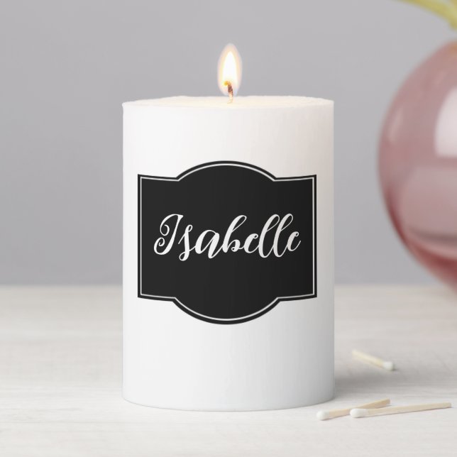 Black Label Personalized Pillar Candle (In Situ)