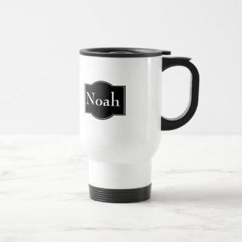 Black Label Personalized Travel Mug by Visages at Zazzle