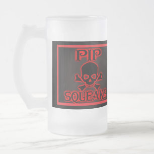 'Black Label' Pip Squeaks 'Davey' Frosted Glass Beer Mug