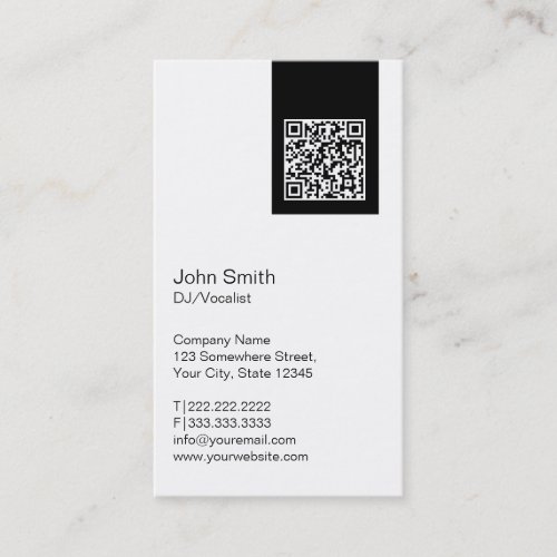 Black Label QR Code DJ Music Business Card