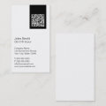 Black Label QR Code OB/GYN Business Card | Zazzle