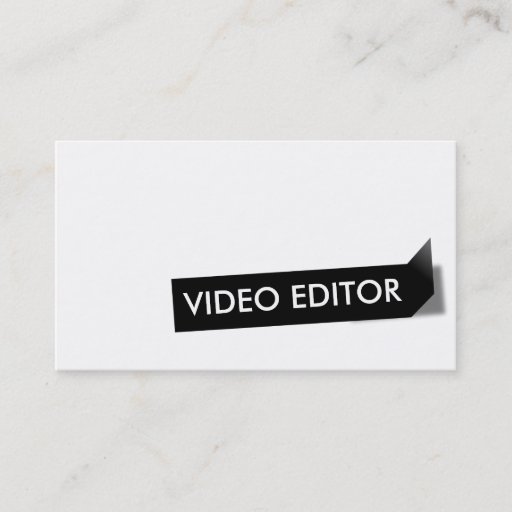 Customizable Black Label Video Editor Business Card