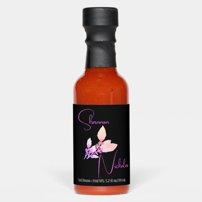 Black Label Wedding Favor Bottle Hot Sauces (Front)