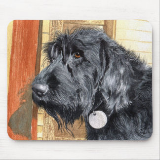 Black Labradoodle #1 Mousepad