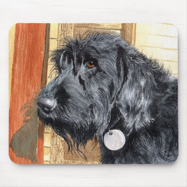 Black Labradoodle #1 Mousepad (Front)