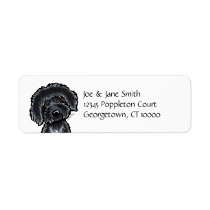 Black Labradoodle Art Label