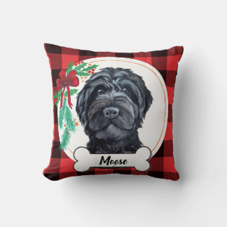 Black Labradoodle / Black Goldendoodle Throw Pillow