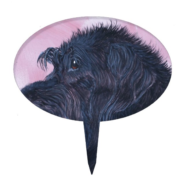 Black Labradoodle Cake Topper (Front)