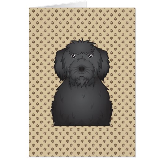 Black Labradoodle Cartoon (Front)
