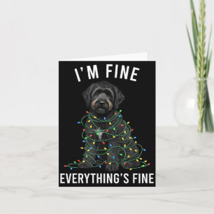 Black Labradoodle Christmas I'm Fine Everything Is Card