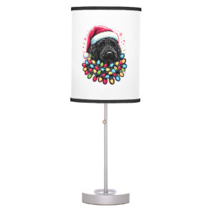 Black Labradoodle Christmas Tree Xmas Lights Doodl Table Lamp