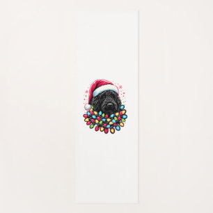 Black Labradoodle Christmas Tree Xmas Lights Doodl Yoga Mat