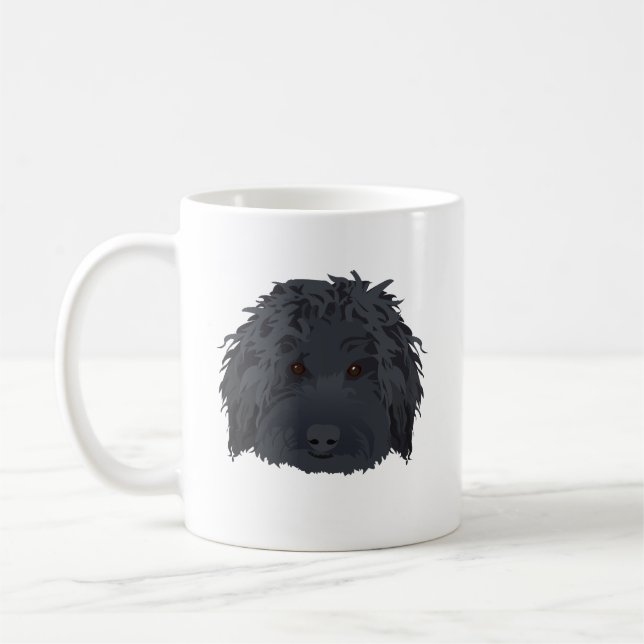 Black Labradoodle Coffee Mug (Left)