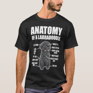 Black Labradoodle Dog Anatomy Of A Labradoodle T-Shirt