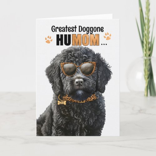 Black Labradoodle Dog Best HuMOM Ever Mothers Day Holiday Card