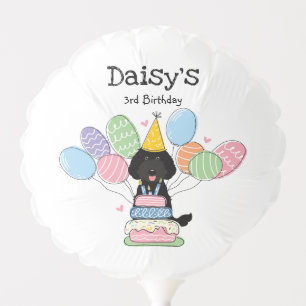 Black Labradoodle Dog Birthday Party Balloon