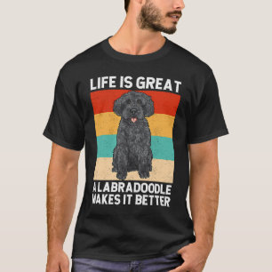 Black Labradoodle Dog Retro Vintage Labradoodle T-Shirt