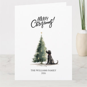 Black Labradoodle Holiday Greeting Card
