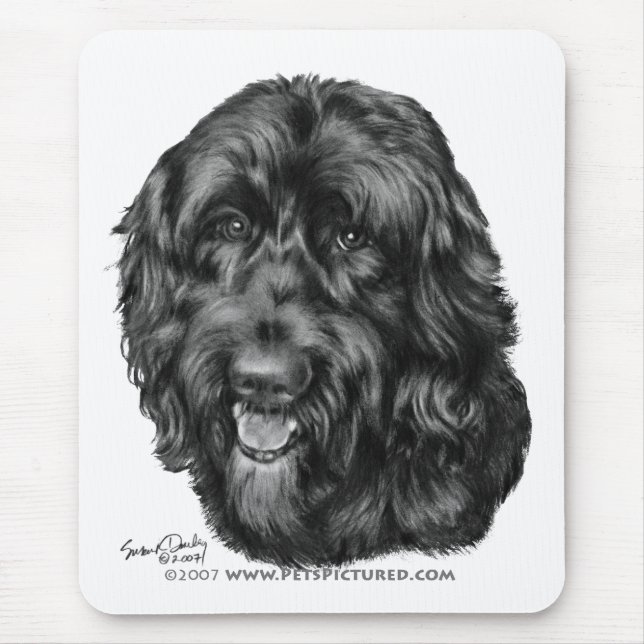 Black Labradoodle Mouse Pad (Front)