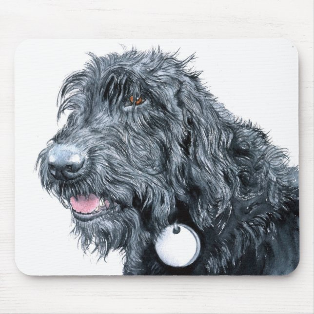 Black Labradoodle Mousepad (Front)