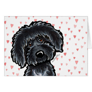 Black Labradoodle Puppy Love Cards