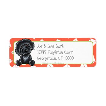 Black Labradoodle Tomato Sailboats Label by offleashart at Zazzle