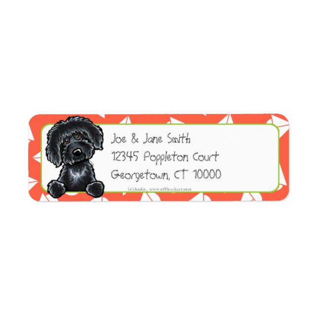 Black Labradoodle Tomato Sailboats Label (Front)
