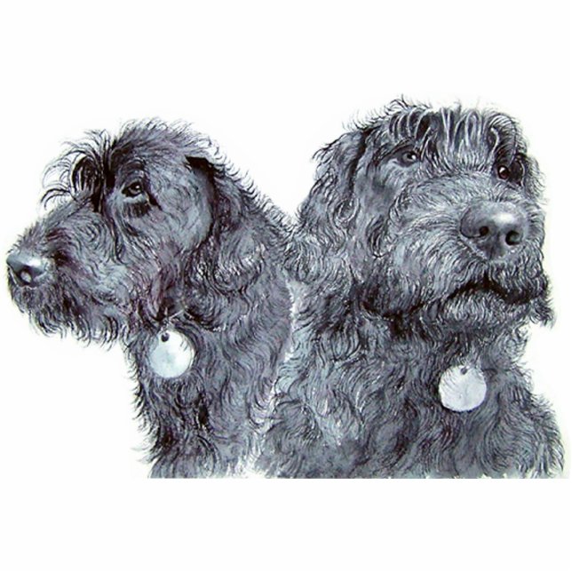 Black Labradoodles Sculpture (Front)
