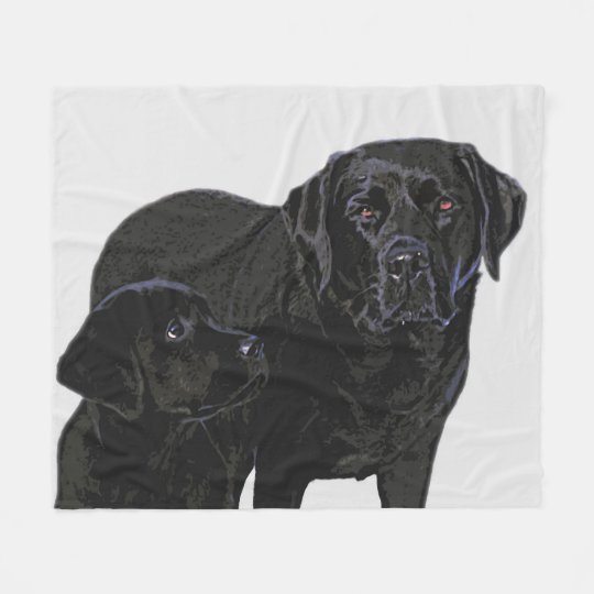 Black Labrador Admiration in Puppy's Eye's Fleece Blanket