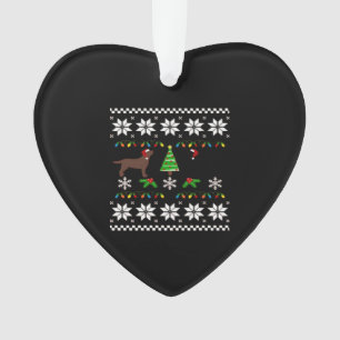 Black Labrador and Chocolate Labrador Happy Christ Ornament