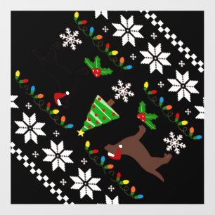 Black Labrador and Chocolate Labrador Happy Christ Wall Decal