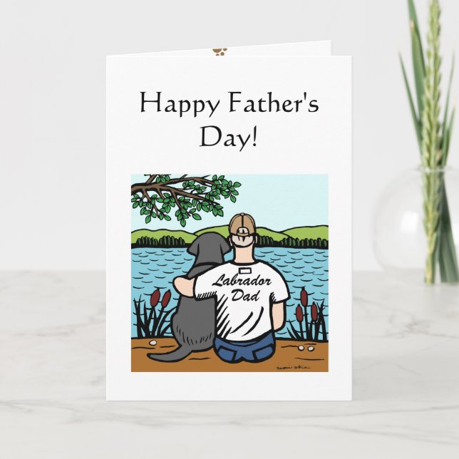 Black Labrador and  Dad Card (Front)
