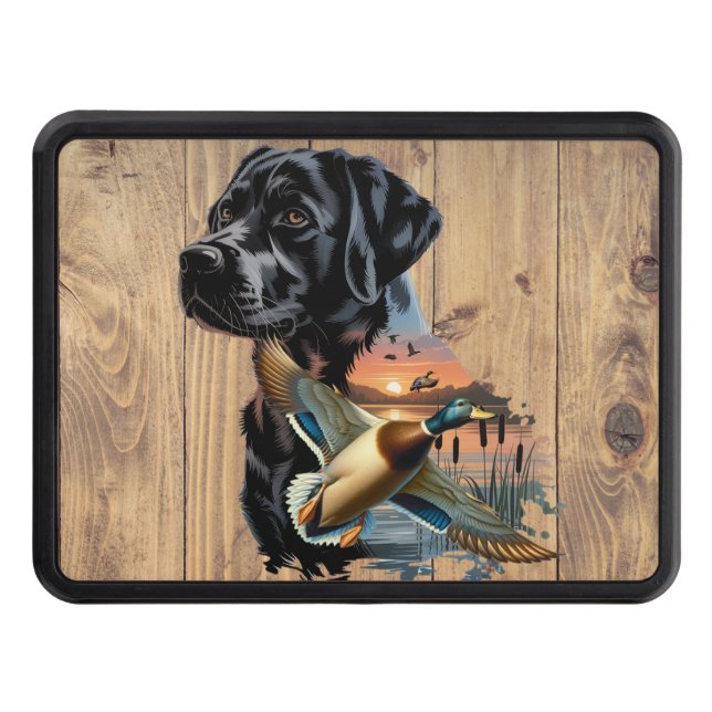 Black Labrador and Mallard Hitch Cover (Front)