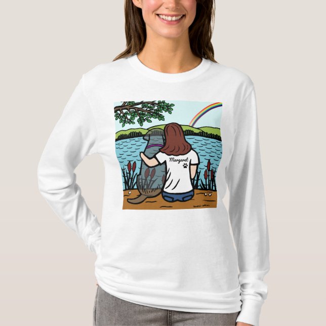 Black Labrador and Mom Rainbow Bridge Shirt (Front)