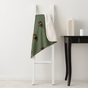 Black Labrador and Pheasant Sherpa Blanket