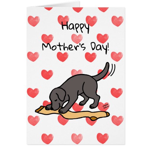 Black Labrador and Stocking Mother's Day Card 