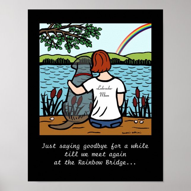 Black Labrador Angel and Mom 2 Poster (Front)