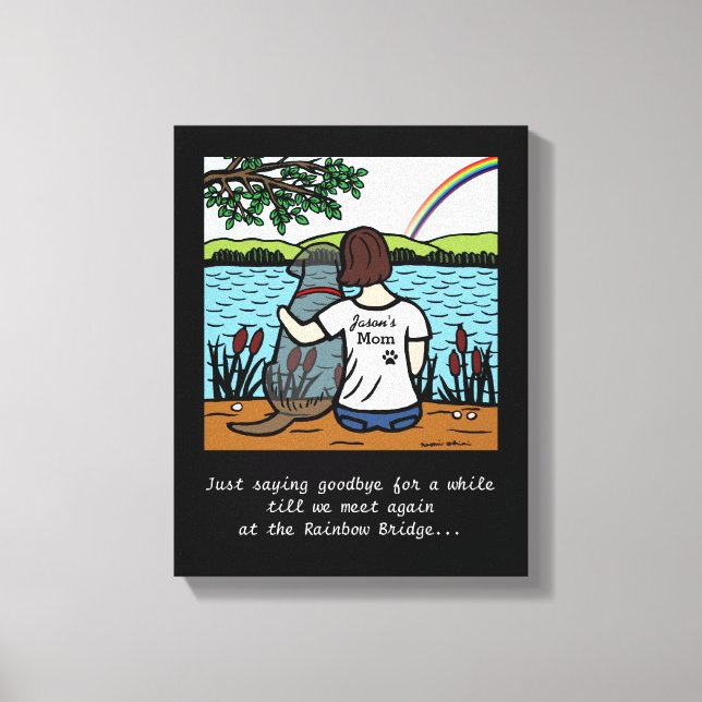 Black Labrador Angel and Mom 3 Canvas (Front)