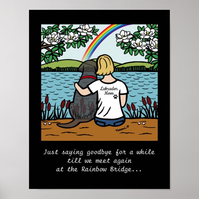 Black Labrador Angel and Mom Blonde S Poster (Front)