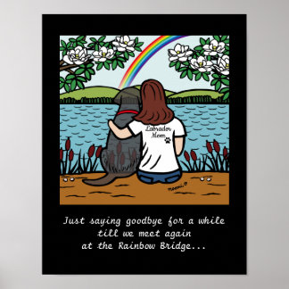 Black Labrador Angel and Mom Brown L Poster