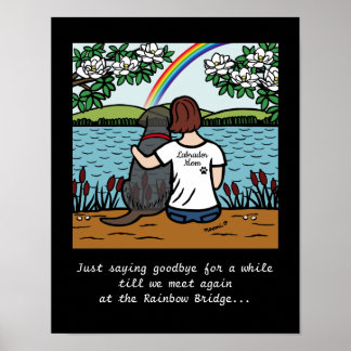 Black Labrador Angel and Mom Brown Poster