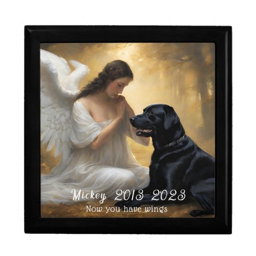 Black Labrador Angel Memorial Keepsake Gift Box