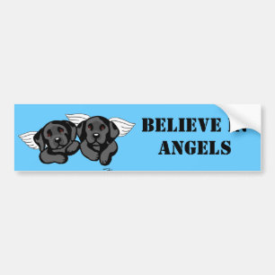 Black Labrador Angels (Rainbow Bridge) Bumper Sticker