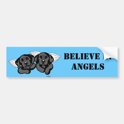 Black Labrador Angels Rainbow Bridge Bumper Sticker