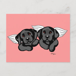 Black Labrador Angels (Rainbow Bridge) Postcard