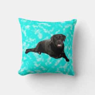 Black Labrador Art Portrait Throw Pillow
