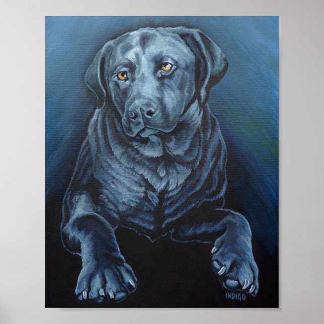 Black Labrador Art Poster English Retriever Print (Front)