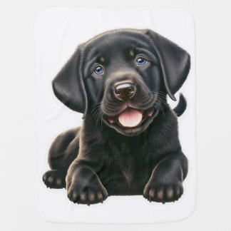 Black Labrador Baby Blanket